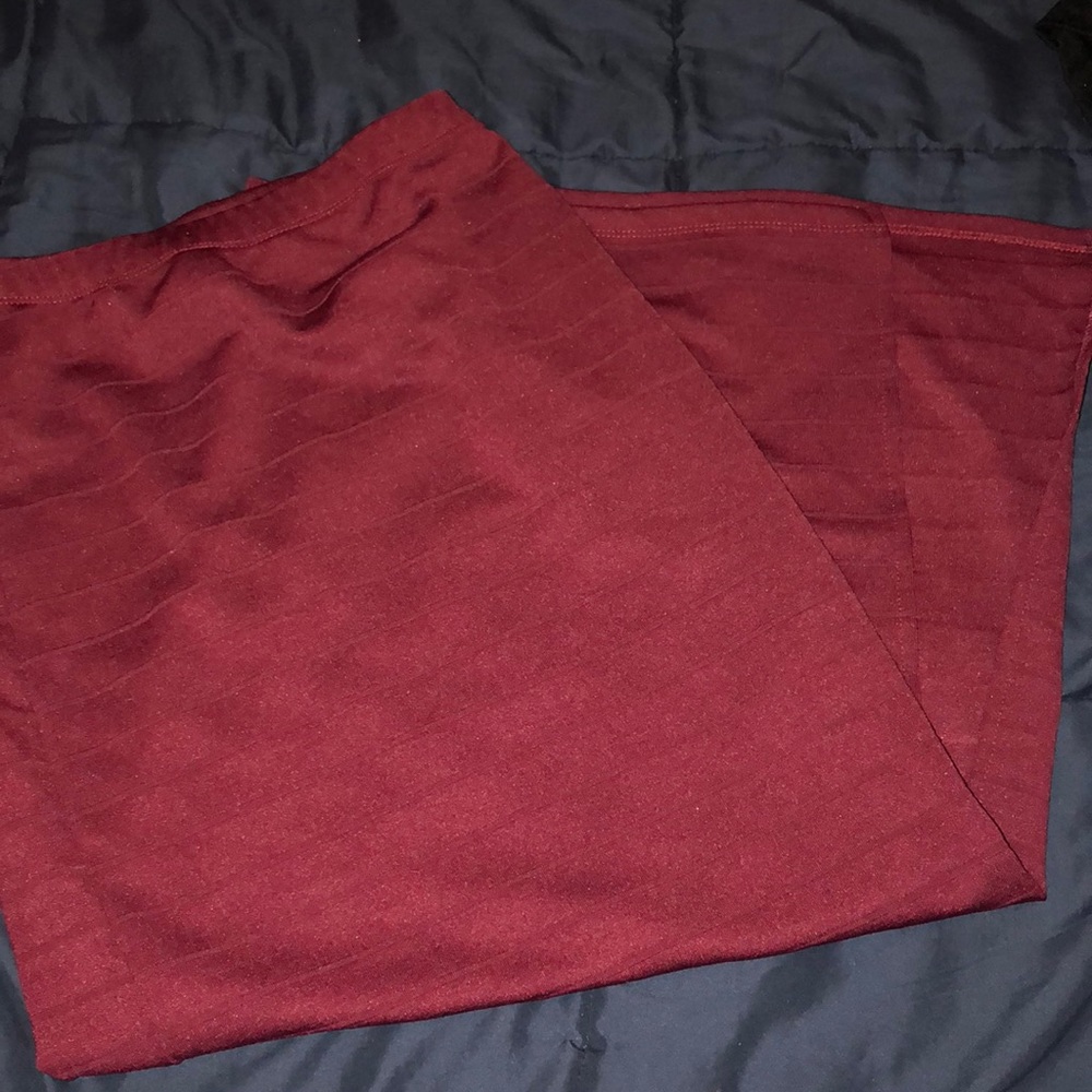 Burgundy Long Pencil Skirt